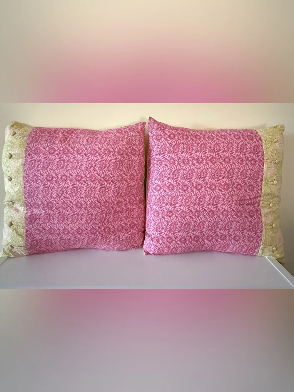 Set of 2 Patterned 25”x25” Decorative Throw Pillow SHAMS (no inserts)